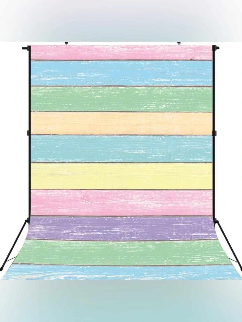 Pastel Striped Wood Plank Backdrop - 8 x 6 feet